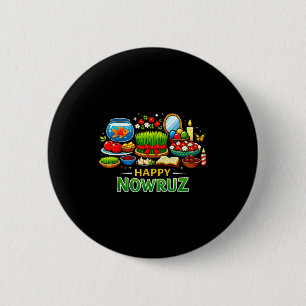 Happy nowruz for persian new year norooz men women 2 inch round button