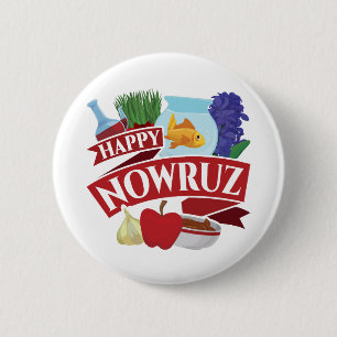 Happy Nowruz Persian New Year 2 Inch Round Button