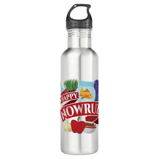 Happy Nowruz Persian New Year 710 Ml Water Bottle (Front)