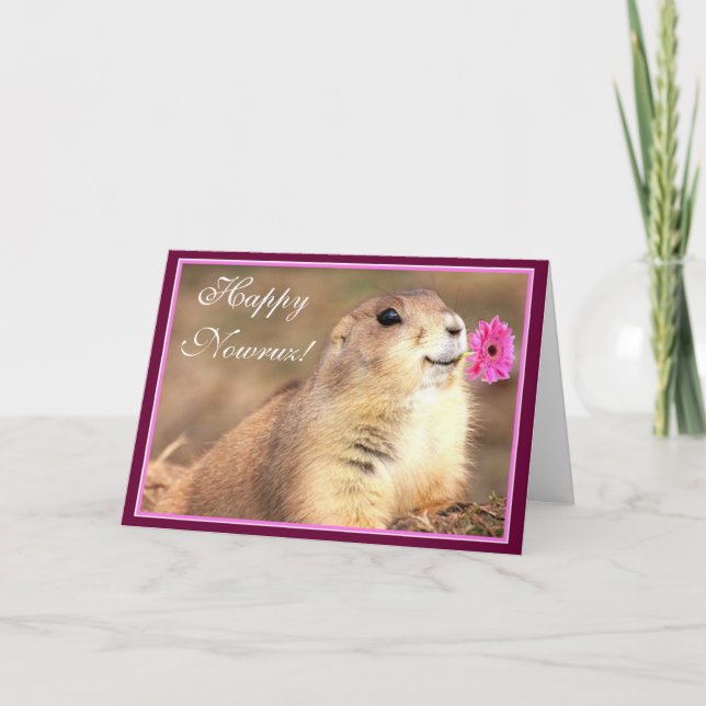Happy Nowruz prairie dog greeting card (Front)