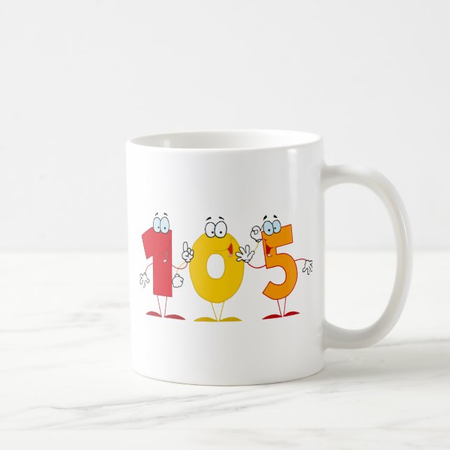 Happy Number 105 Coffee Mug (Right)