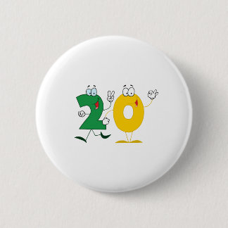 Happy Number 20 2 Inch Round Button