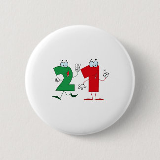Happy Number 21 2 Inch Round Button