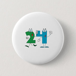Happy Number 24 2 Inch Round Button