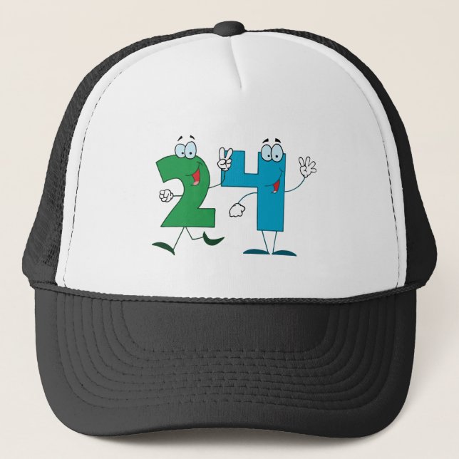 Happy Number 24 Trucker Hat (Front)