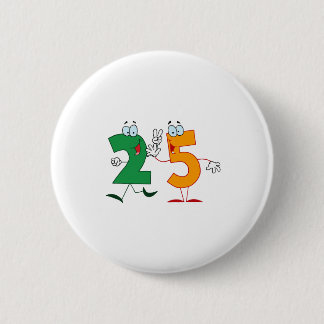 Happy Number 25 2 Inch Round Button