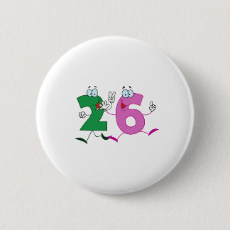 Happy Number 26 2 Inch Round Button