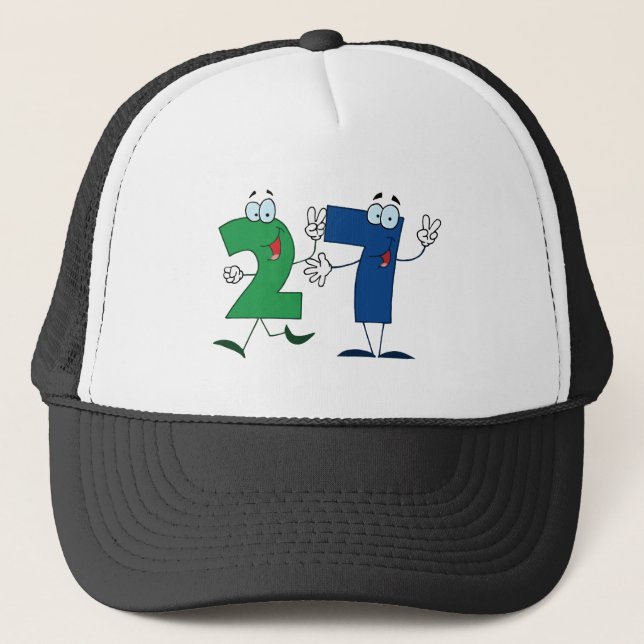 Happy Number 27 Trucker Hat (Front)