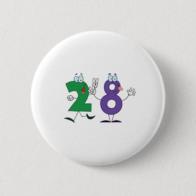 Happy Number 28 2 Inch Round Button (Front)