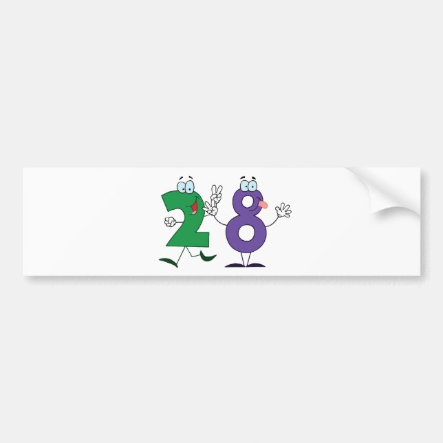 Happy Number 28 Bumper Sticker (Front)