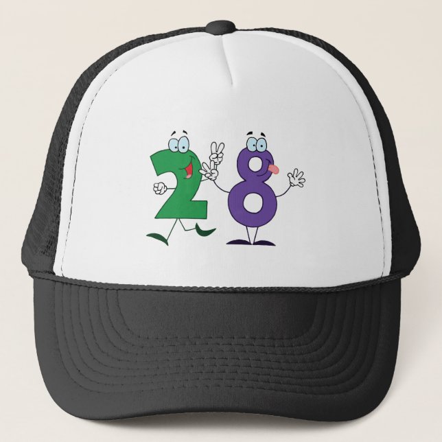 Happy Number 28 Trucker Hat (Front)