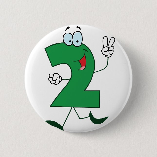 Happy Number 2 Inch Round Button (Front)