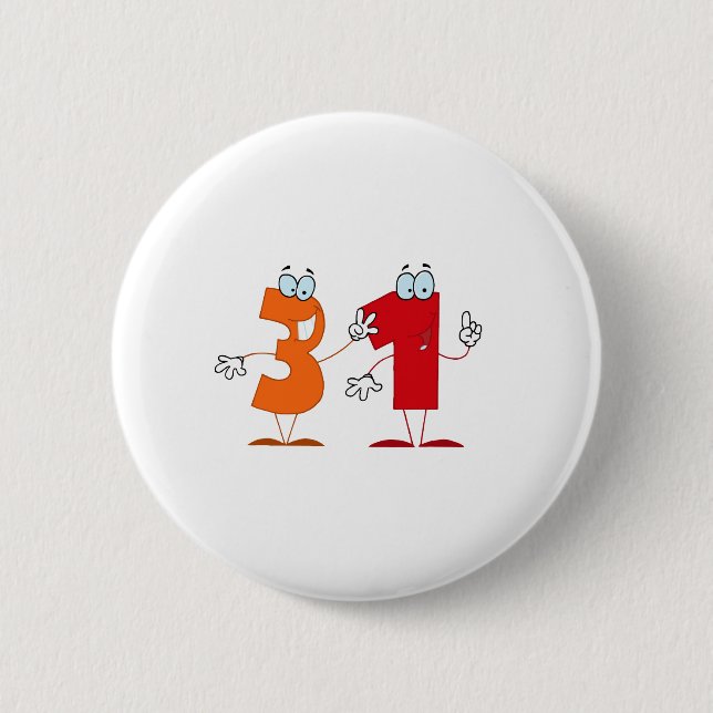 Happy Number 31 2 Inch Round Button (Front)