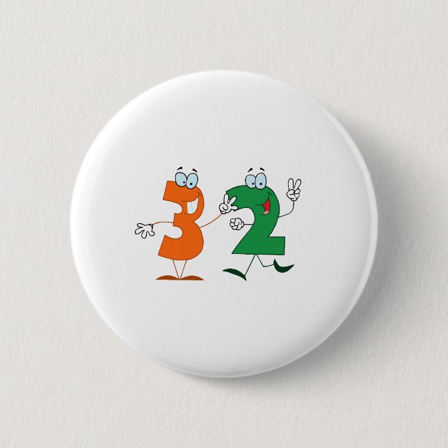 Happy Number 32 2 Inch Round Button (Front)