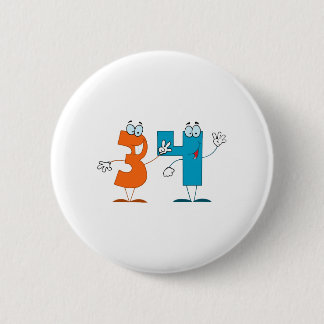 Happy Number 34 2 Inch Round Button
