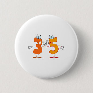 Happy Number 35 2 Inch Round Button