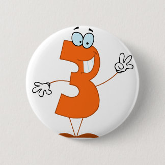 Happy Number 3 2 Inch Round Button