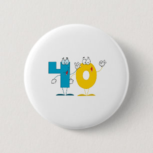Happy Number 40 2 Inch Round Button