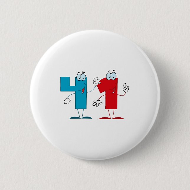 Happy Number 41 2 Inch Round Button (Front)