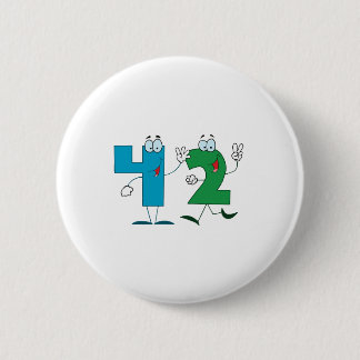Happy Number 42 2 Inch Round Button