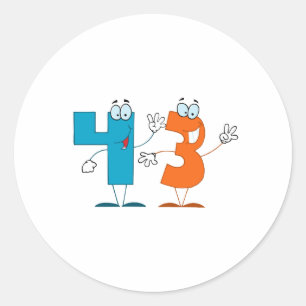 Happy Number 43 Classic Round Sticker