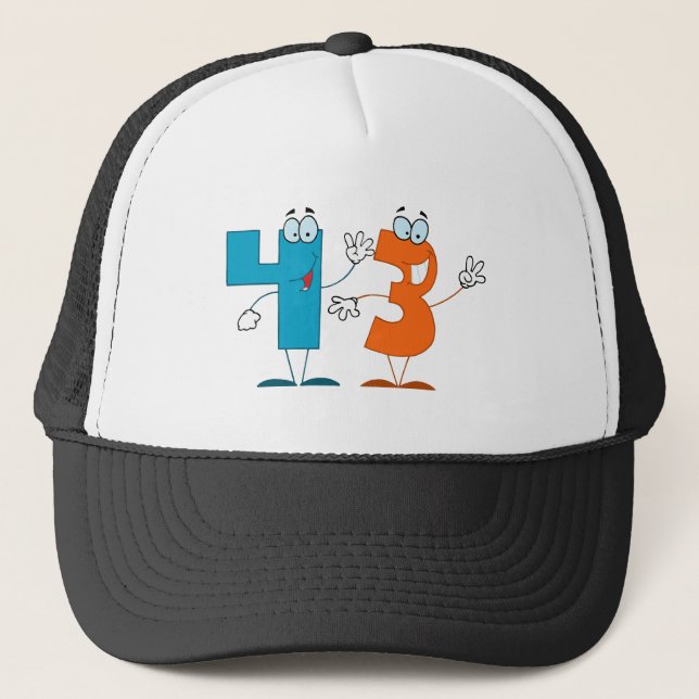 Happy Number 43 Trucker Hat (Front)