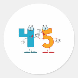 Happy Number 45 Classic Round Sticker