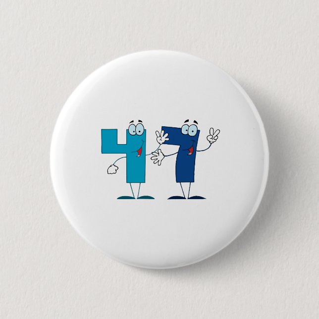 Happy Number 47 2 Inch Round Button (Front)