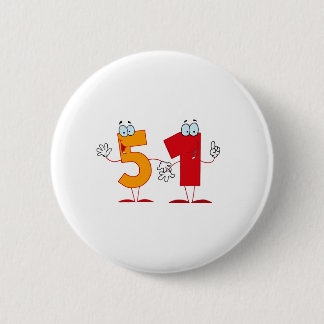Happy Number 51 2 Inch Round Button