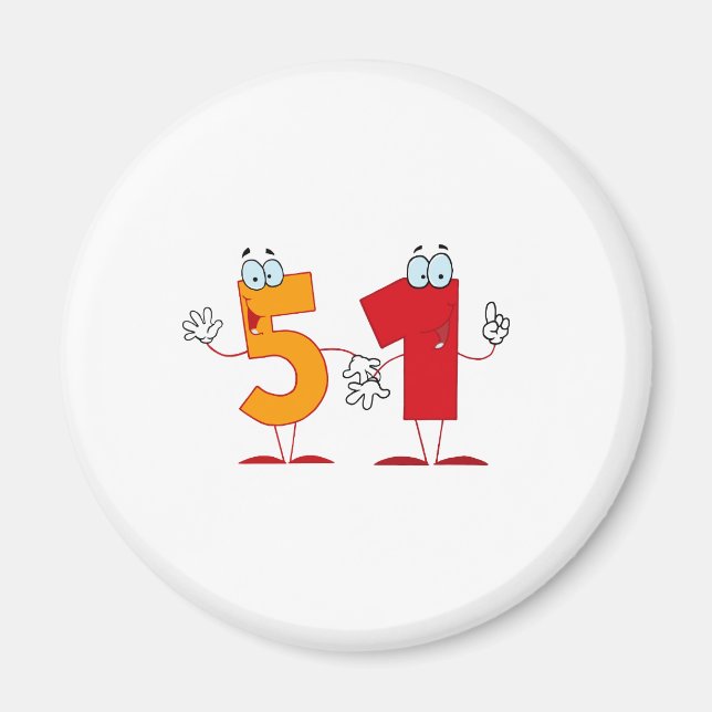 Happy Number 51 Magnet (Front)