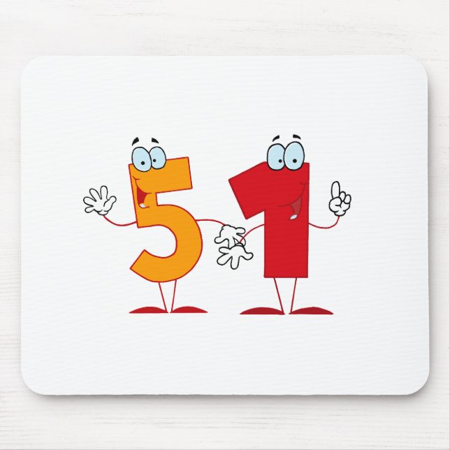Happy Number 51 Mouse Pad (Front)