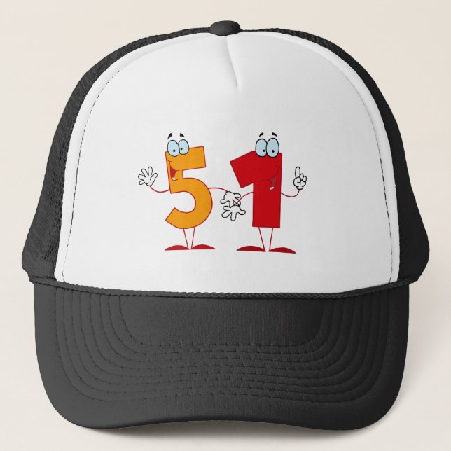 Happy Number 51 Trucker Hat (Front)