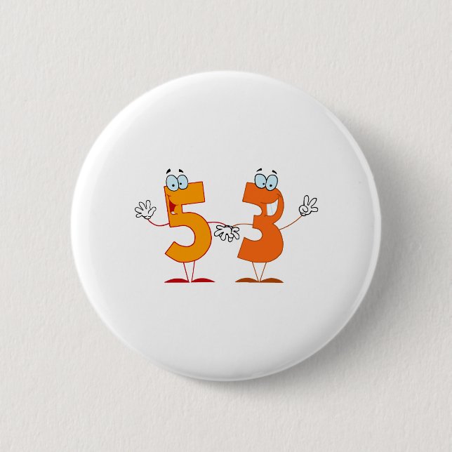 Happy Number 53 2 Inch Round Button (Front)