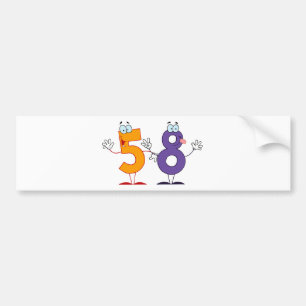 Happy Number 58 Bumper Sticker