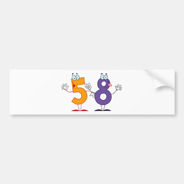 Happy Number 58 Bumper Sticker (Front)