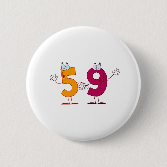 Happy Number 59 2 Inch Round Button (Front)