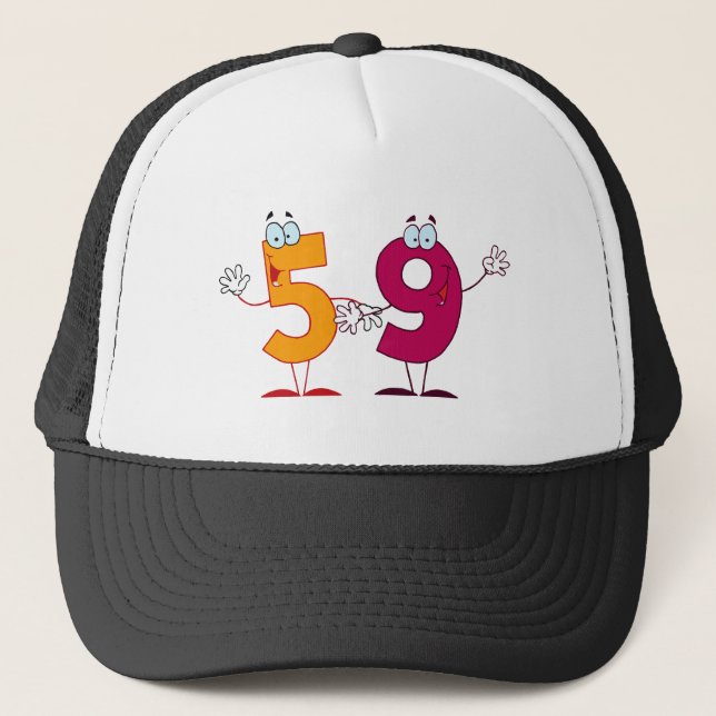 Happy Number 59 Trucker Hat (Front)
