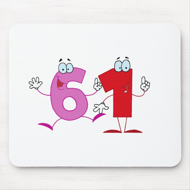 Happy Number 61 Mouse Pad (Front)