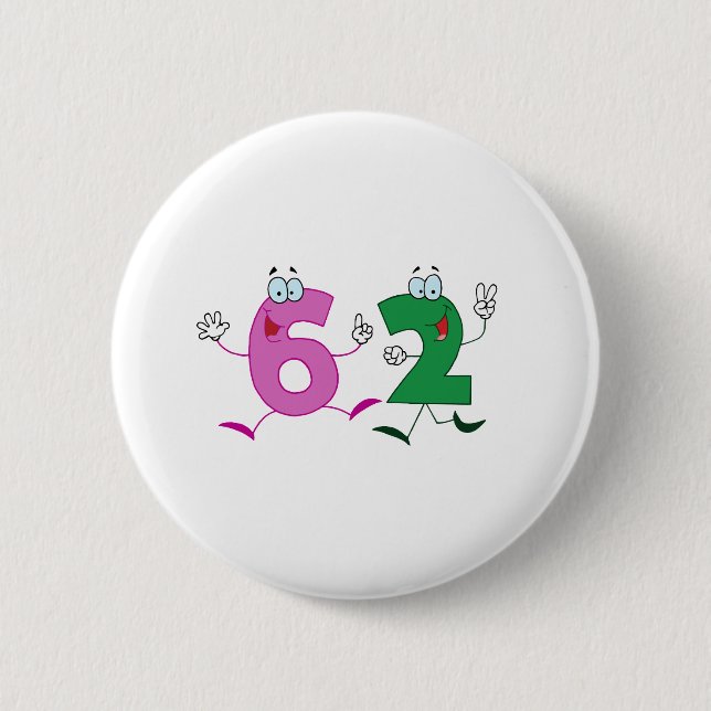 Happy Number 62 2 Inch Round Button (Front)