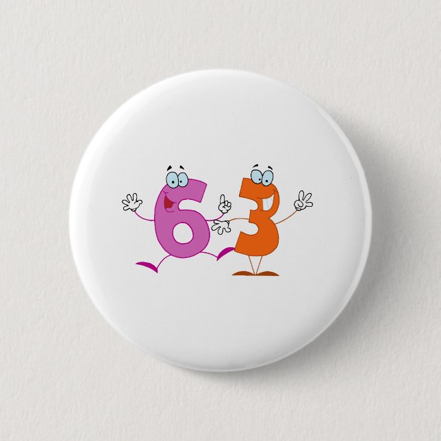 Happy Number 63 2 Inch Round Button (Front)