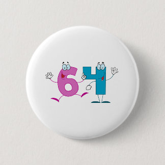 Happy Number 64 2 Inch Round Button