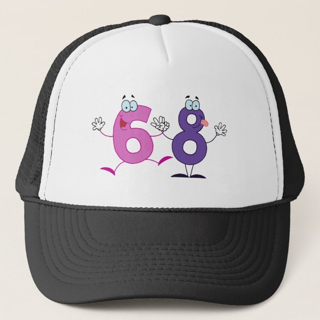 Happy Number 68 Trucker Hat (Front)