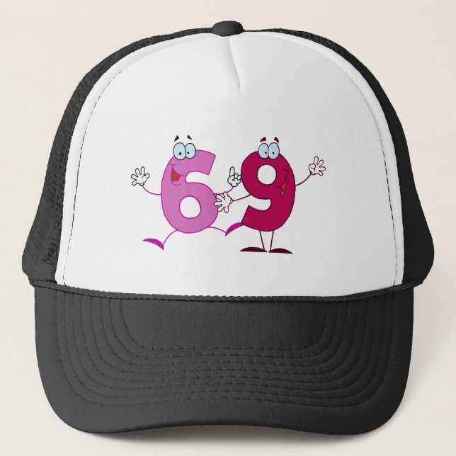 Happy Number 69 Trucker Hat (Front)