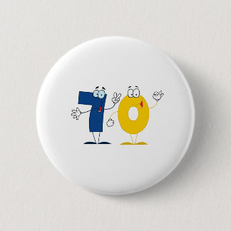 Happy Number 70 2 Inch Round Button