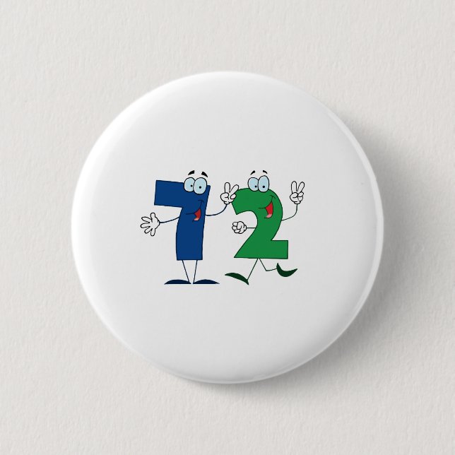 Happy Number 72 2 Inch Round Button (Front)
