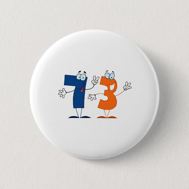 Happy Number 73 2 Inch Round Button (Front)