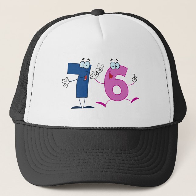 Happy Number 76 Trucker Hat (Front)