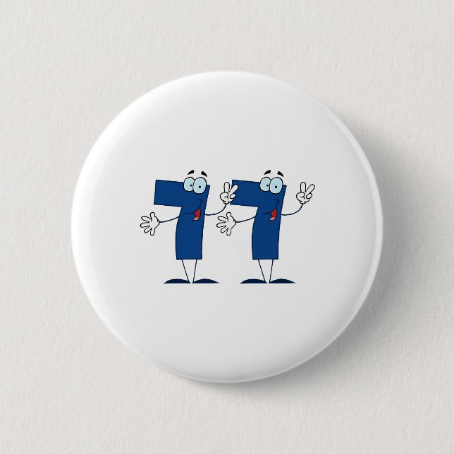 Happy Number 77 2 Inch Round Button (Front)