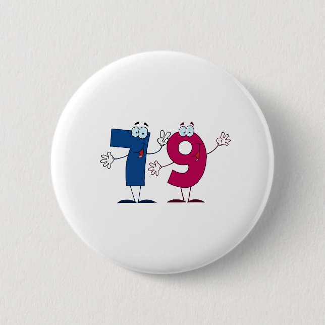 Happy Number 79 2 Inch Round Button (Front)