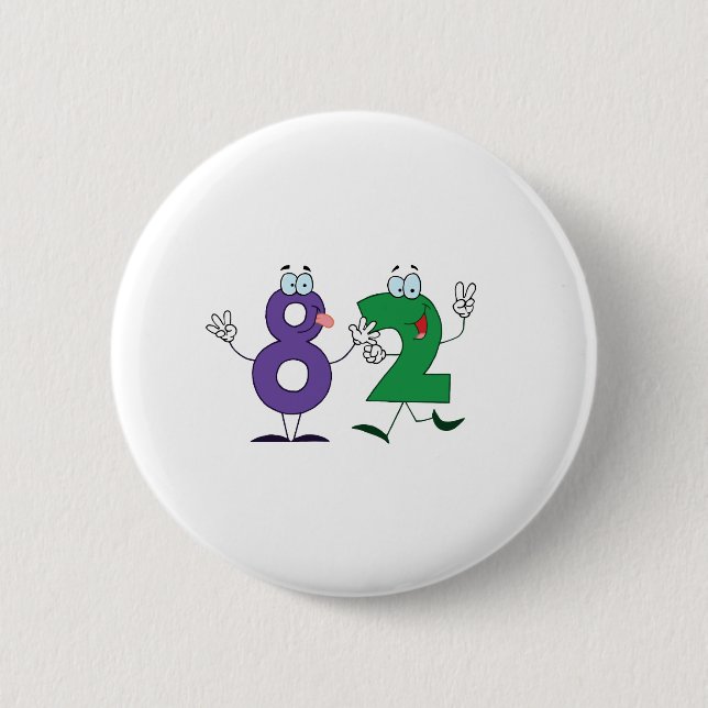 Happy Number 82 2 Inch Round Button (Front)